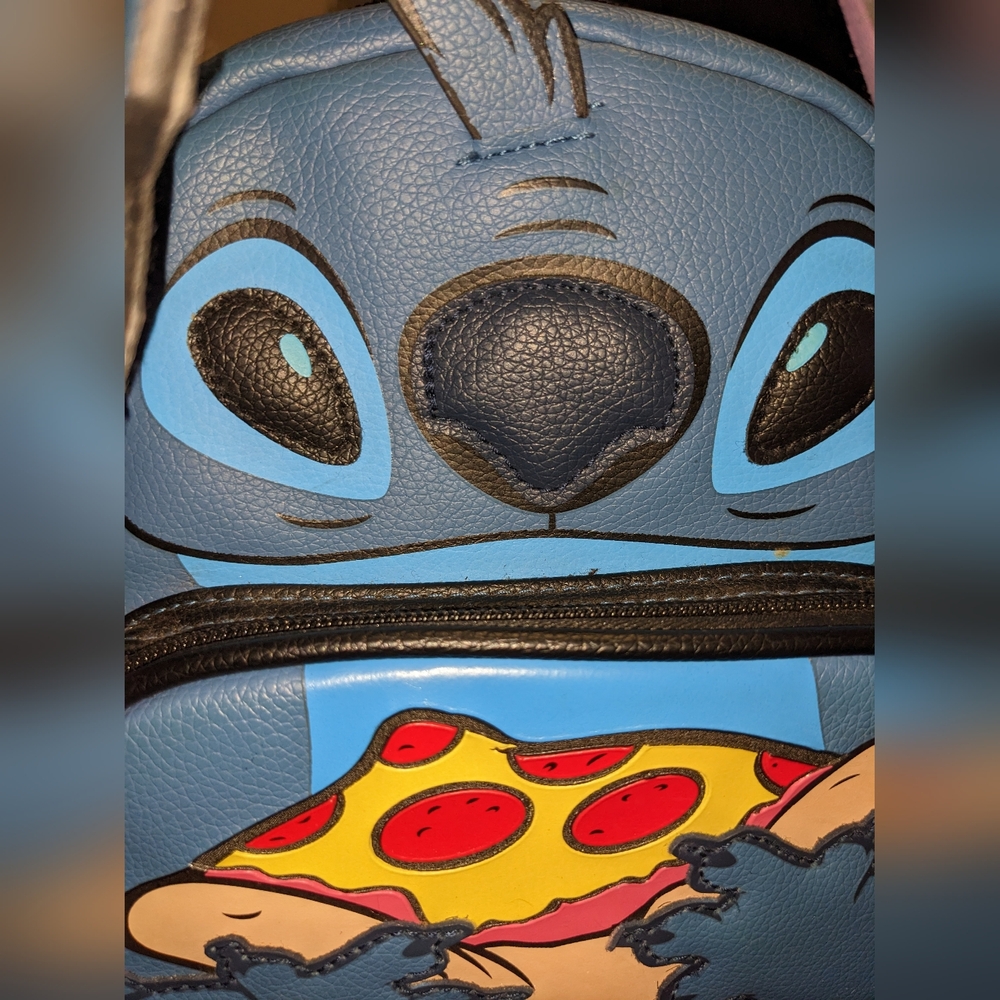 Disney Stitch Eating Pizza Mini Backpack - Picture 3 of 9